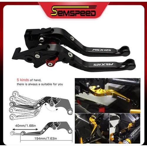 Motorcycle CNC Folding Extendable Brake and Clutch Levers For Honda GROM MSX 125 / SF 2013 2014 2015 2016 2017 2018 2019 2020