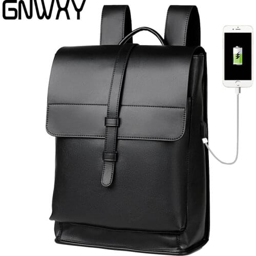 Mens Pu Leather Backpack 16-inch Laptop Bag Waterproof Casual School Bag Business Travel Bag Exclusive Direct Sales