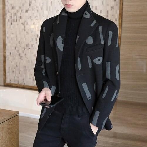 New Winter Blazer for Men Suit Jackets Casual Wool Trench Coat Wedding Dress Coat Business Male Windbreaker Veste Costume Homme