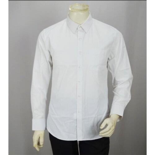 New Formal Uniform Male White Shirt Stage Costume Singer Performing Long Sleeve Shirt For Adult Men Workwear Man Suit VDB814