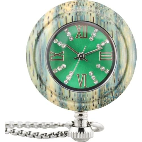 2021 new pocket watch wooden watch quartz watch custom chain fashion round watch bracelet watch