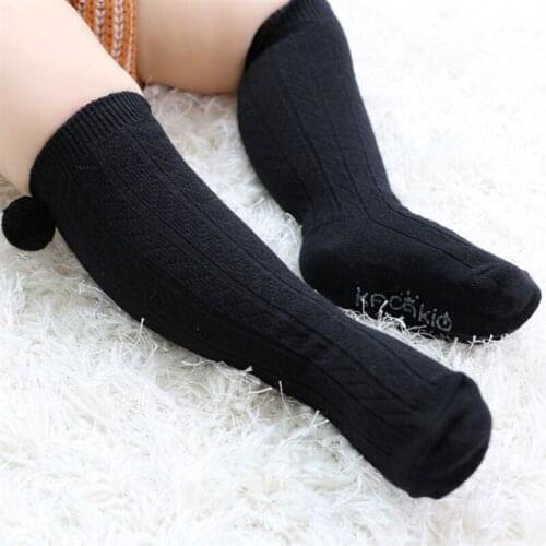 2021 New High Quality Spring Casual Socks Baby Cute Solid Color Plush Ball Cotton Dark Pattern Non Slip Small Socks