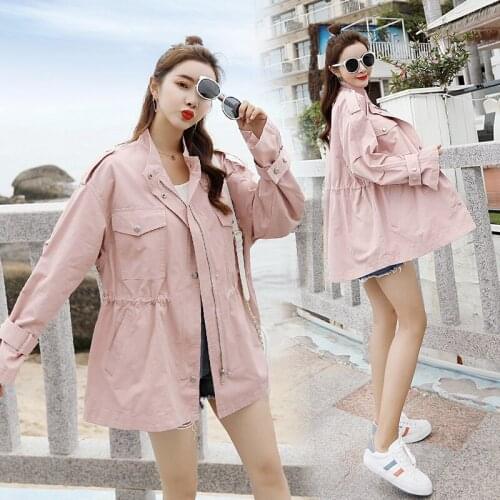 Spring and autumn new womens fashion temperament all-match trend thin windbreaker