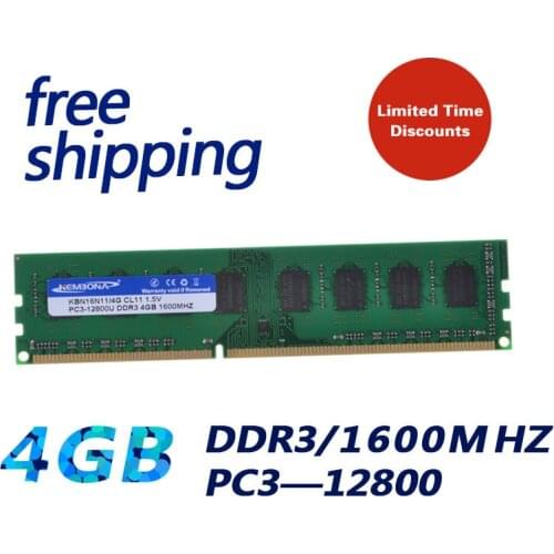 KEMBONA High Quality DDR3 4gb for A-M-D 1600mhz PC12800 240pin Desktop Memory Supporot for A-M-D Motherbord