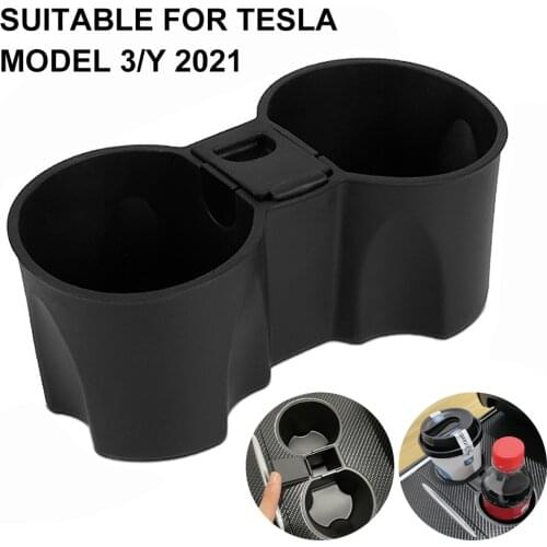Center Console Cup Holder Silicone Cup Holder Insert Shakeproof Leakproof for 2021 Tesla Model 3 Model Y Auto Accessories