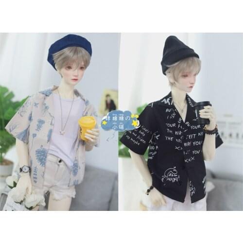 BJD doll shirt short sleeve small suit collar short sleeve flower shirt shirt ~2 color 1/4&1/3& uncle size doll accessories