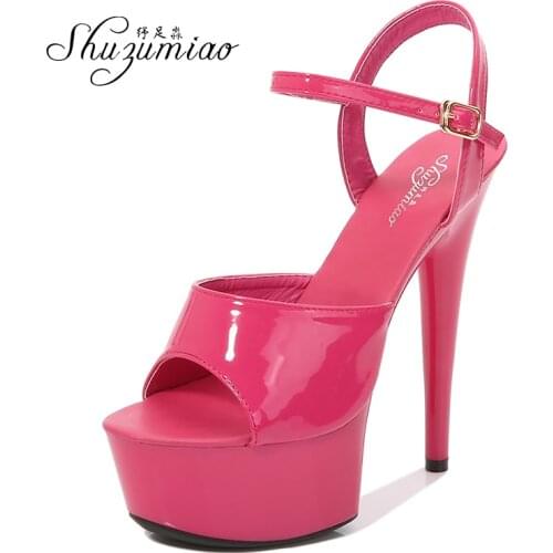 Shuzumiao women shoes Slippers Customized High Heels sexy platform shoes Female party shoes Club 13 15 17cm 20cm women sandals