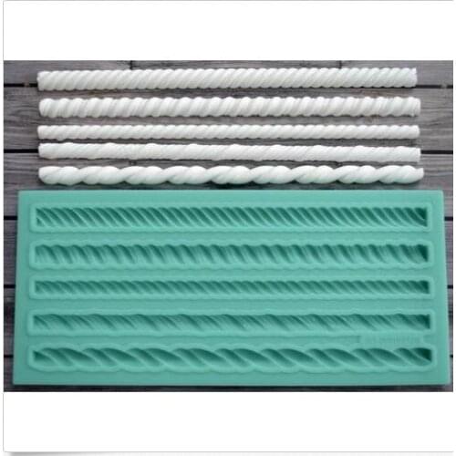 Silicone ropes wedding christmas fondant cake decoration mold diy chocolate mold