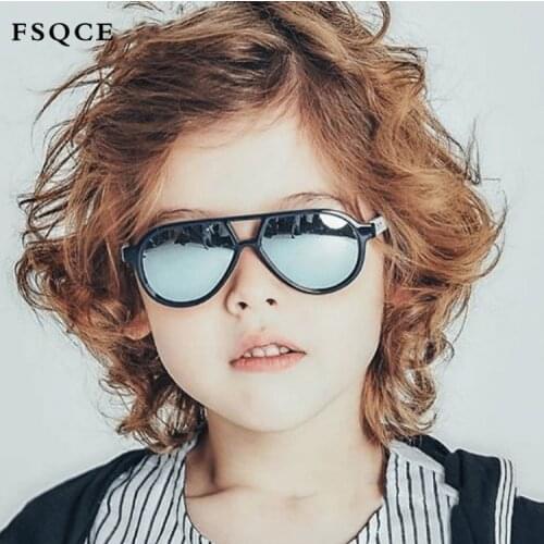 FSQCE Fashion Cateye Classic Sunglasses Girls Boys Colorful Children Plastic Frame Kids Sun Glasses Oculos UV400