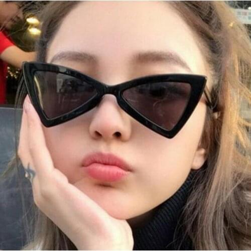 2021 Cat Eye Vintage Brand Designer Rose Gold Mirror Sunglasses For Women Metal Reflective flat lens Sun Glasses Female oculos