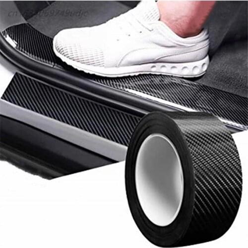 Car Styling Door Sill Protector Bumper Protect Carbon Fiber Car Wrap 5D Gloss Wrap Film Self-Adhesive Anti-Collision Sticker