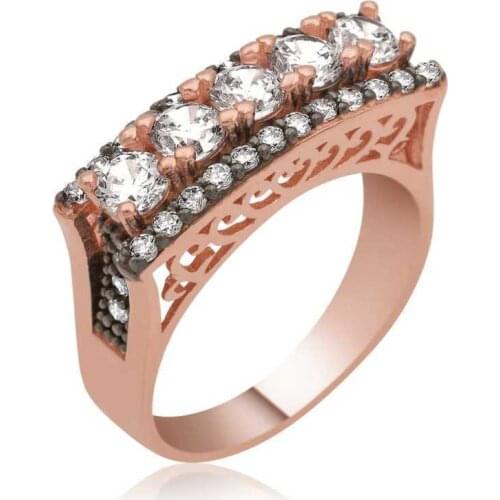 Tevuli 925 Sterling Silver 5 Stone Lady 'S Ring