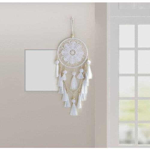 Nordic Decoration Home Dream Catcher Handmade White Fringed Crafts Pendant Girls Room Decor Dream Catcher attrape reve