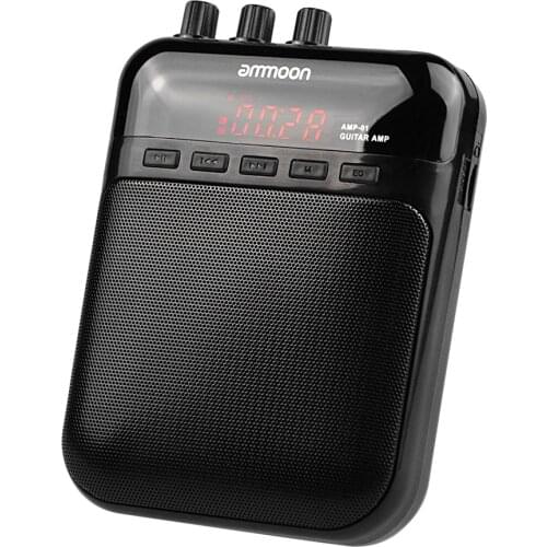 Ammoon AMP-01 5W Guitar Amplifier Amp Recorder Speaker TF Card Slot Compact Portable Multifunction