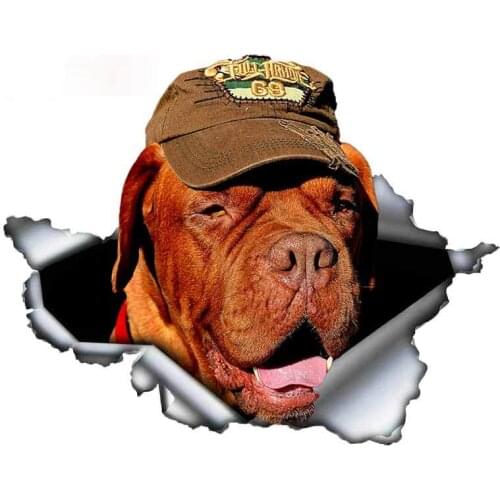 Personality Dogue Bordeaux Car Sticker Torn Original Design Vinyl Car Trunk Bumper Custom Brand Decal Pet Dog Gift Apply To Car
