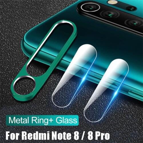 Protective Glass Camera Lens for Xiaomi Redmi Note 8 pro Metal Rear Protective Ring Camera Protector Film For Redmi Note 8