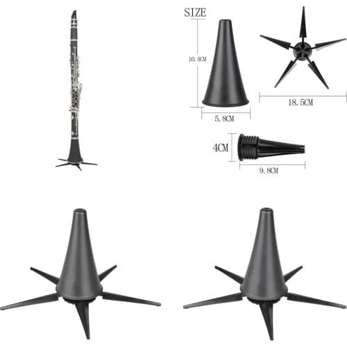 2PC Foldable Clarinet Stand Bracket 5-Leg Portable Durable Rack Parts Accessory