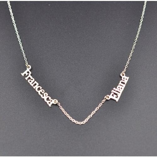 2020 new trend two Name Necklace Custom Multiple pendent Nameplate for family Personalized Mini Necklace Christmas Gift