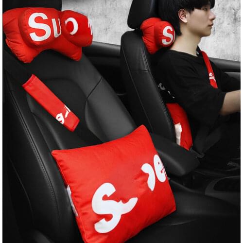 3Pcs Car Seat Head Neck Rest Massage Auto Pillow Space Memory Neck Headrest Car Cover Vehicular Pillow Seat Headrest Accessories