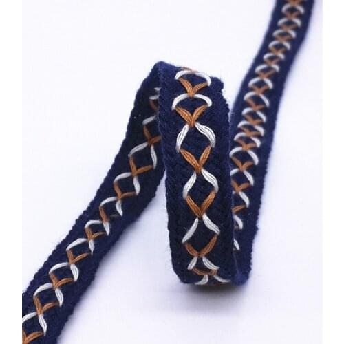 5/8"10MM Navy blue Knitted cotton rope grosgrain Ribbons DIY handmade Belt hair accessories accessories decoration (1meter/lot)