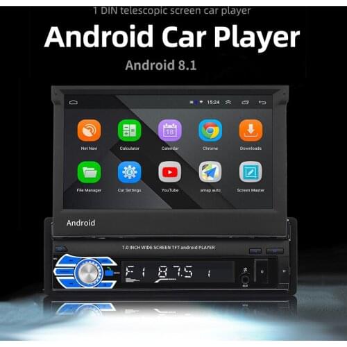 Car Radio GPS Bluetooth 4.0 7inch Install APP Capacitive Telescopic Screen Touch Foldable Reversing Image Android 8.1