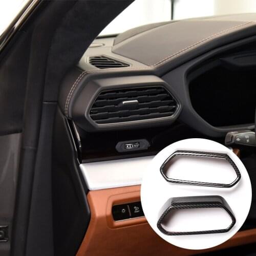 Car Central Control Trim For Lamborghini URUS 2018-2021 Real Carbon Fiber Side Air Outlet Frame Car Decoration