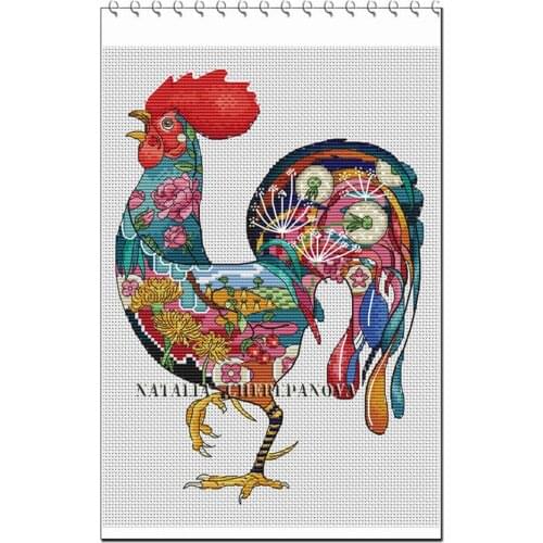 Flower cock quilt Package Greeting Needlework Counted Cross-Stitching Kits New Style Counted