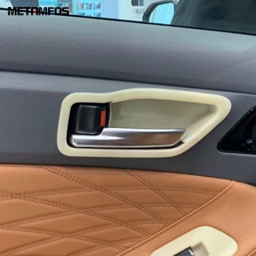 For Toyota Avalon 2019 2020 Carbon Fiber Inside Door Handle Bowl Cover Molding Trim Decoration Frame Accessories Car Styling