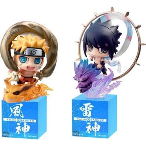 Naruto Anime Q Version Konoha Fengshen Whirlpool Thor Uchiha Sasuke Mosquito Eye Box Egg Action Figure Toy Model Childrens Gift