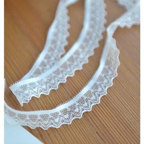 10 Meters 21mm Cotton Elastic Lace Ribbon Beige Cotton Stretchy Lace Trim Diy Handmade Patchwork Material Wholesale