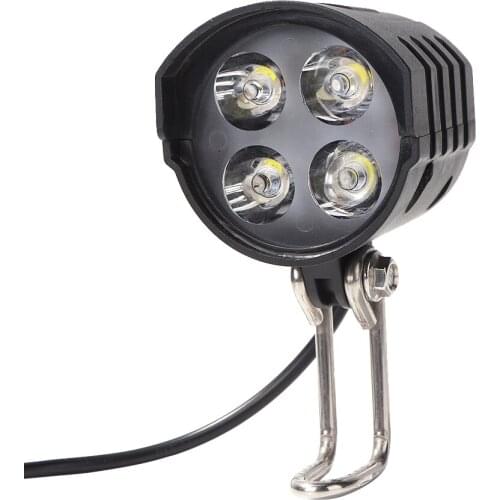 Electric Bike Light Bicycle Headlight 4 LED 12W Speaker Horn E-Scooter Headlight IPX4 Waterproof Electric Bicycle Accessories