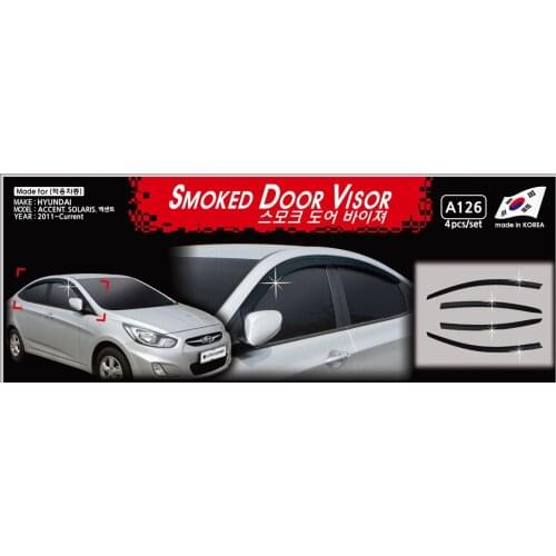 Chrome door visor side window deflector shade sun rain shield silver trips eaves for Hyundai accent