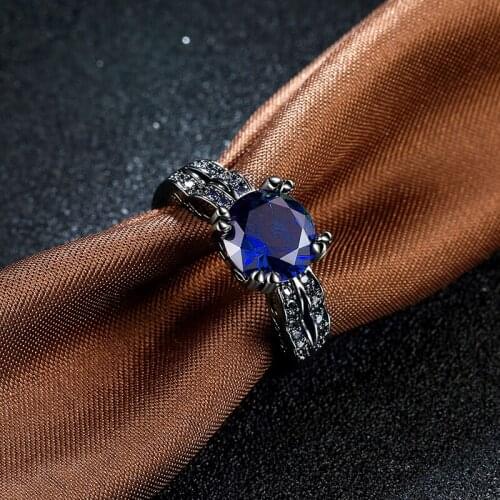 Exquistie Green Blue CZ Crystal Wedding Bands Rings Fashion Anillos Jewelry TOP Quality Engagement Proposal Rings For Wome