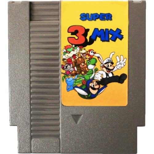 Hot Sale Super Mro 3 Mix 72 Pins cartridge 8 Bit Game Card