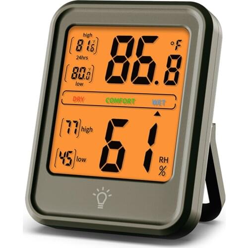 Large LCD Indoor Temperature Humidity Meter Weather Station Accurate Hygrometer-Thermometer Room Digital Monitor Gauge Indicator