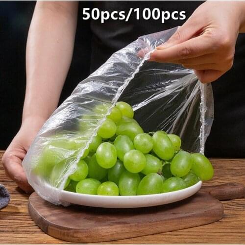 50/100pcs Reusable Cling Film Cover Home Refrigerator Food Preservation Storage Cover Disposable Dustproof Fresh-Keeping Cover