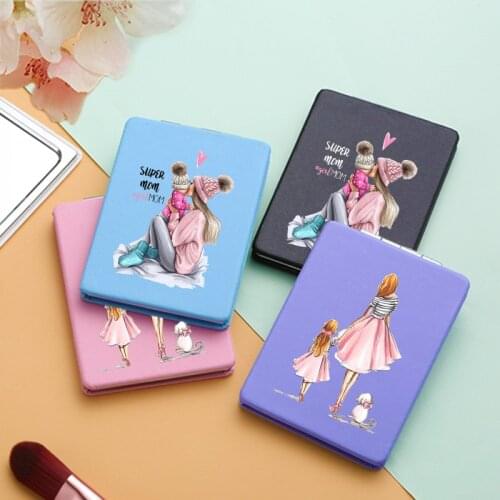 Fashion Magnifying Makeup Mirror with Double Sides Mom Girl Portable Pocket Cosmetic Compact Vanity Mirrors espejo de maquillaje