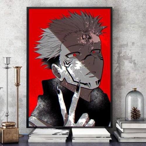 Classic Japanese Anime Art Wall Canvas Painting Jiu-Jitsu Kaisen Sukuna Poster Mural Boys Bedroom Study Home Decoration Cuadros