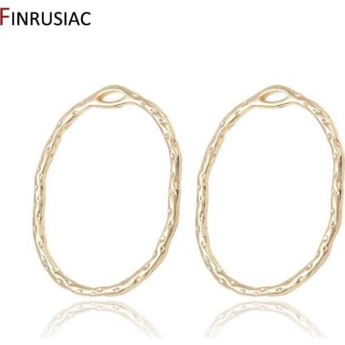 2020 New Fashion DIY Earring Charms Gold Plated Oval Shape Hollow Circle Pendant For Jewelry Making Fittings