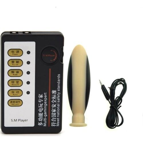 Electric Shock Silicone Anal Butt Plug Kits ,Large Size Butt Vaginal Plug Electro Shock Massage Adults Sex Toys For Women Men