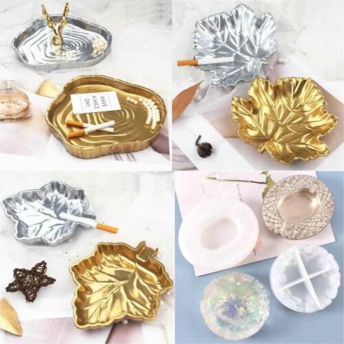Ashtray Resin Molds Stump Hemp fimble Leaf Peak Shape Gift Ashtray Silicone Mold DIY Craft Tools Home Decor