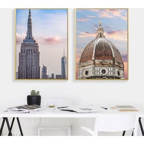 Modern Hd Canvas Painting European Architecture Painting and Printmaking Wall Art Poster Home Decor Living Room Frameless Mural