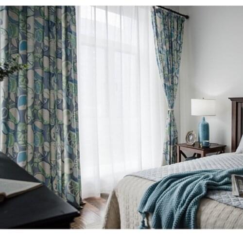 Modern Curtains for Living Dining Room Bedroom Fresh Childrens Room Curtains Polyester Cotton Printing Nordic Curtains Custom