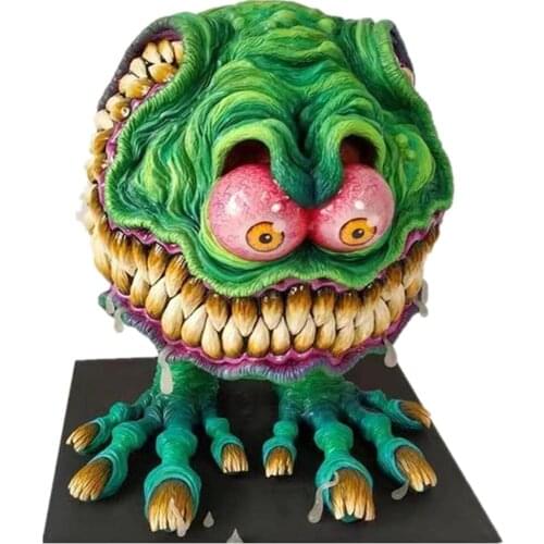 Angry Big Mouth Statue Halloween Scary Green Monster Awful Resin Crafts Sculpture Figurines House Garden Decorations