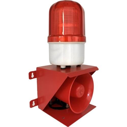 Outdoor 24W 120db Sound Fire Loudspeaker Siren Alarm Horn Emergency Sound and Light Alarm with Red LED Flashing Strobe