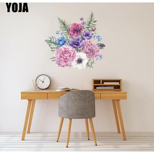 YOJA 55×52.9CM Classical Painted Bouquet Bedroom Wall Stickers Flowers Home Decor Accessories 8WS0079