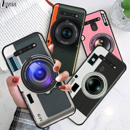 Funny Camera Retro Tape for LG G8 G8S G8X V30 V35 V40 V50 V60 ThinQ Q60 K40 K50 K51 K61 K71 K92 K62 Soft Black Phone Case