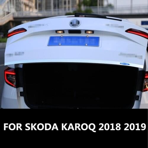 For SKODA KAROQ 2018 2019 Stainless Steel Trunk Rear Protector Trim Cover Rear Bumper Protector TailDoor Trim Accessories