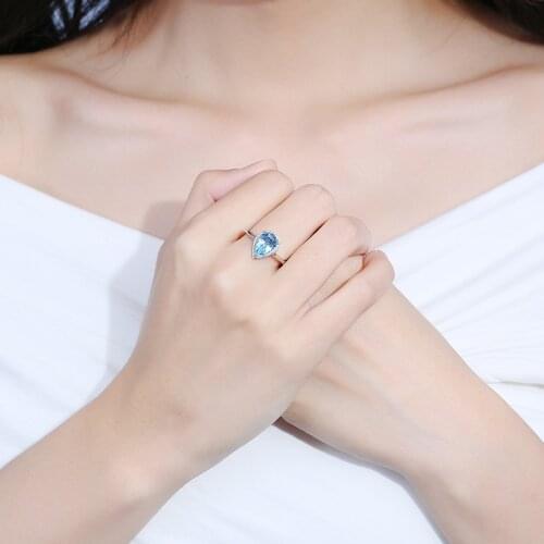 S925 Sterling Silver SAPPHIRE Ring Earring for Women Wedding Bands Fine Jewelry for Luxury Christmas Oval Diamond Cute Gifts