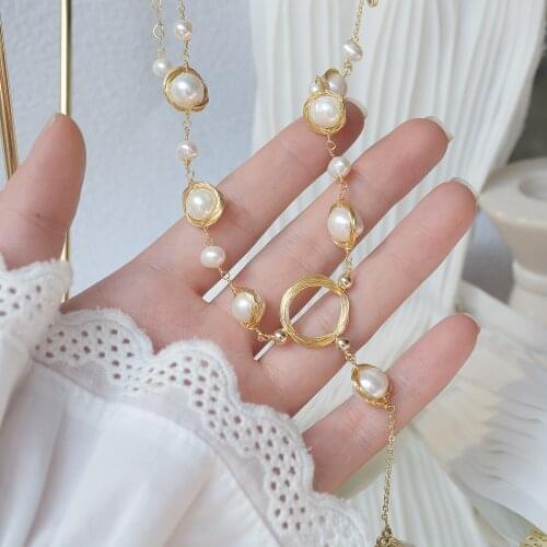 2021 New Fashion Brand Jewelry Elegant Freshwater Pearl Pendant&necklaces for Women Handmade Charm Choker Necklaces